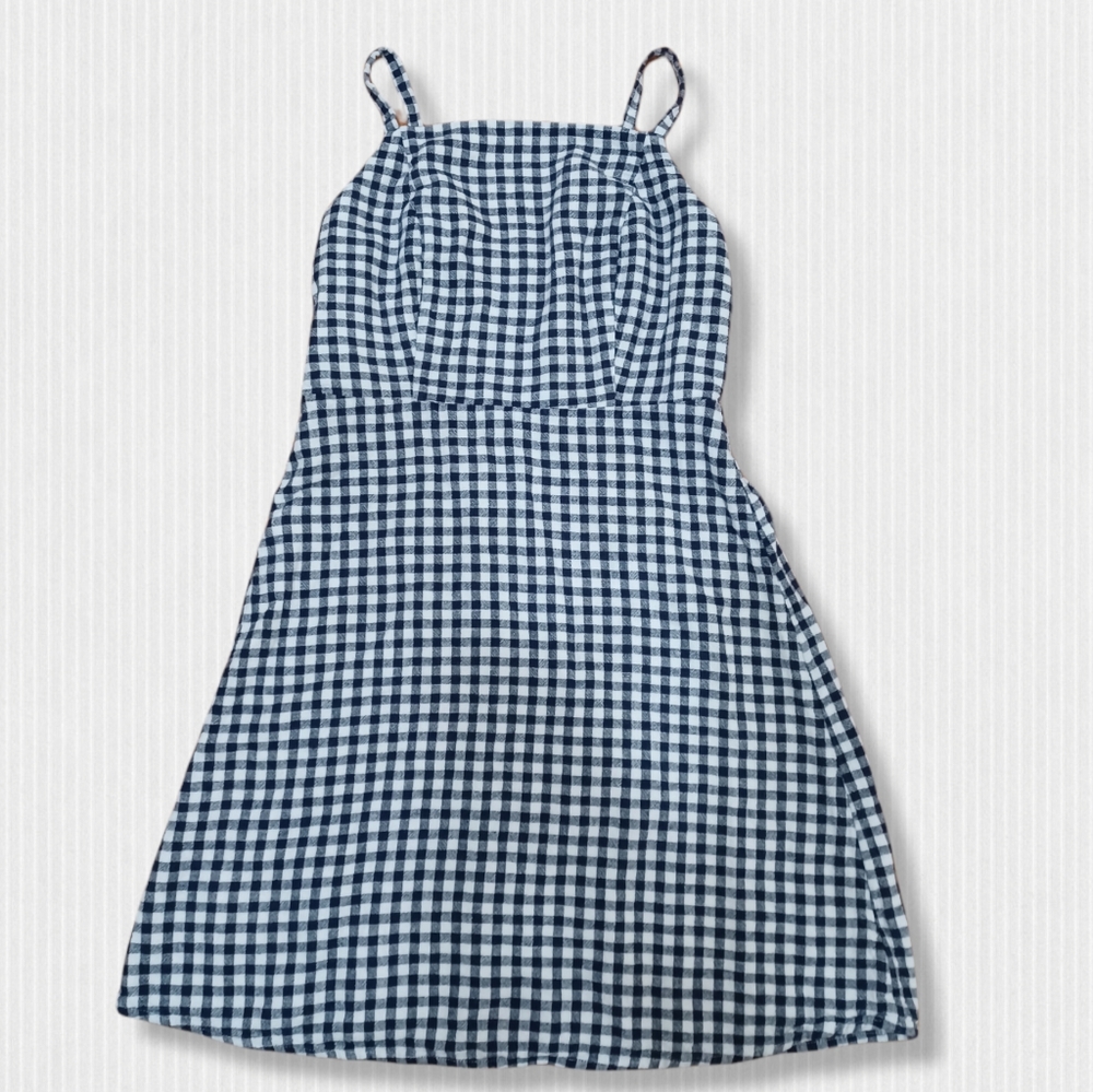 Checkered Sleeveless Summer Dress. Size S